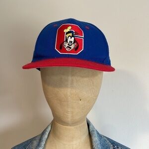 VTG Goofy SnapBack Hat Blue Red 90s Disney Fresh Caps Monogram
